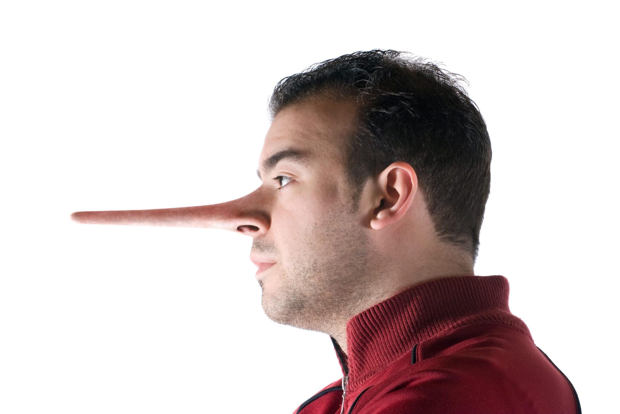 A dishonest man has a nose that grew long when he lied just like in the story of pinocchio HYi l7 RHi scaled 1