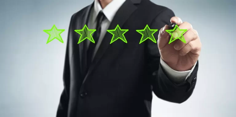 Xgraphicstock review increase rating performance and classification concept businessman draw five green stars to increase rating of his company blank backgro.png